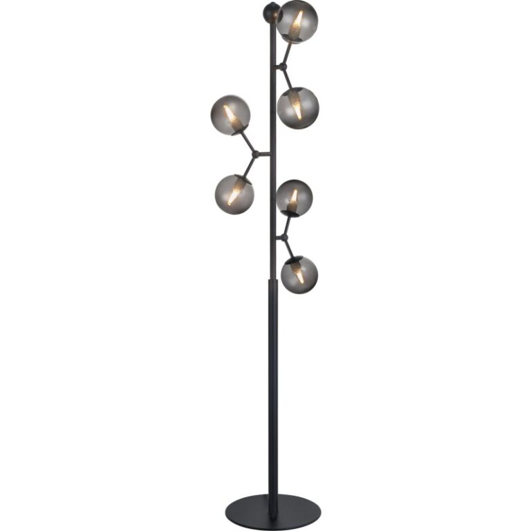 Halo Design Atom gulvlampe, røgfarvet