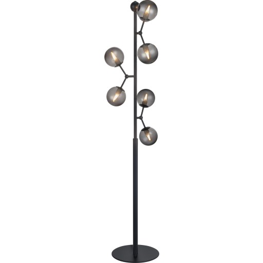 Halo Design Atom gulvlampe, røgfarvet