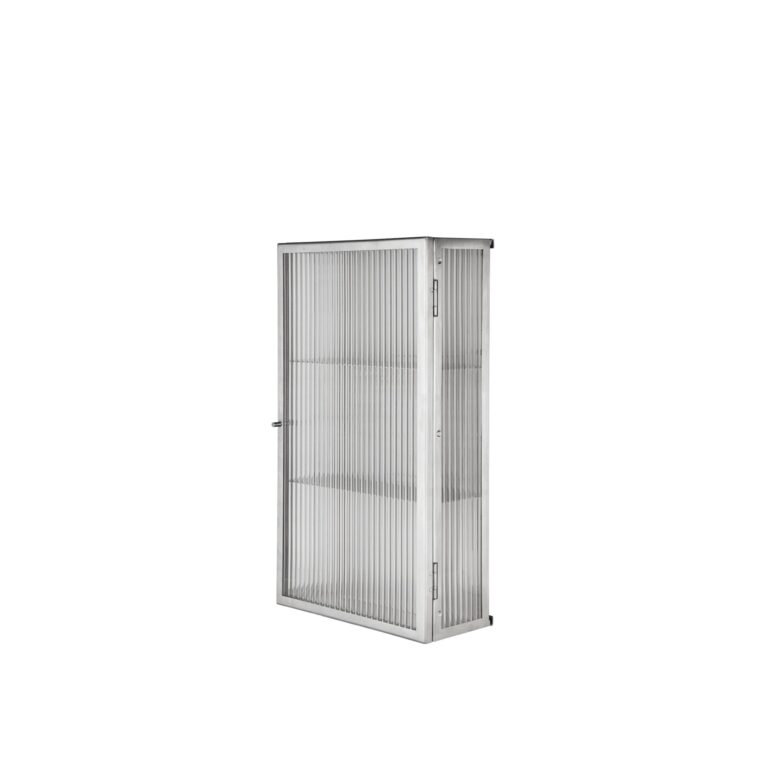 Haze Væghængt Kabinet Rustfri Stål/Riflet Glas