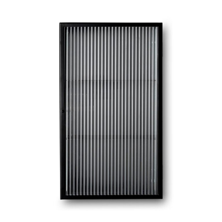 Haze Vægskab Riflet Glas Sort