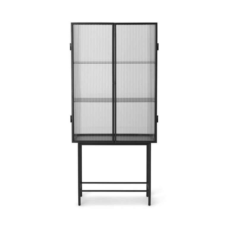 Haze Vitrineskab Riflet Glas Sort