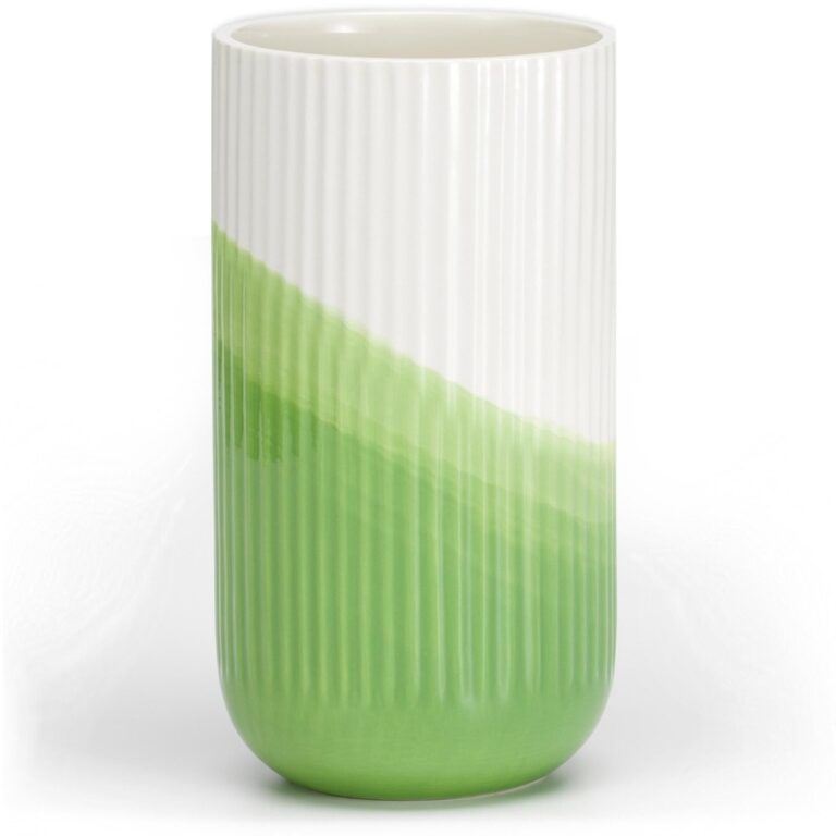 Herringbone Ribbed Vase Grøn