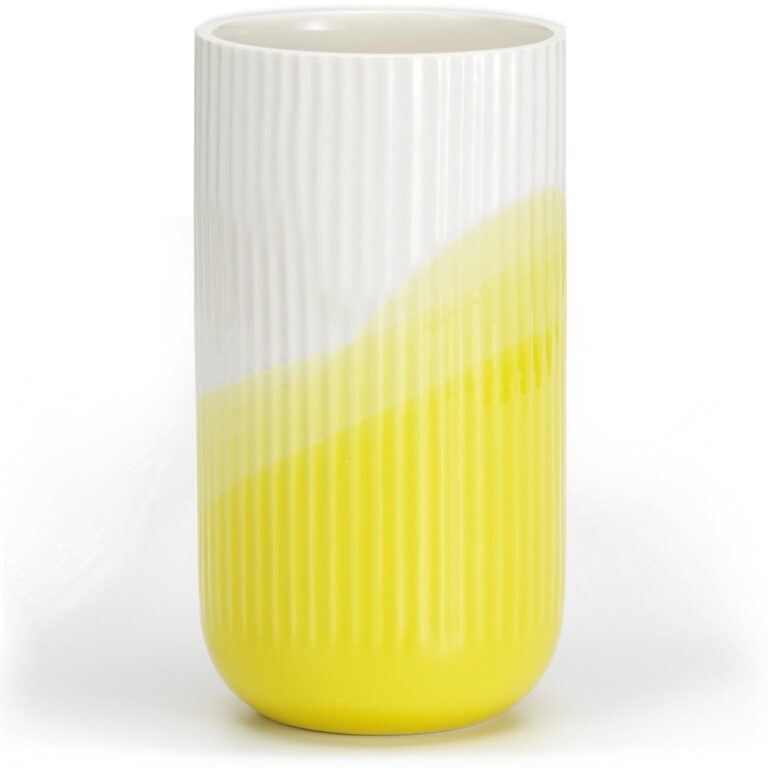 Herringbone Ribbed Vase Gul