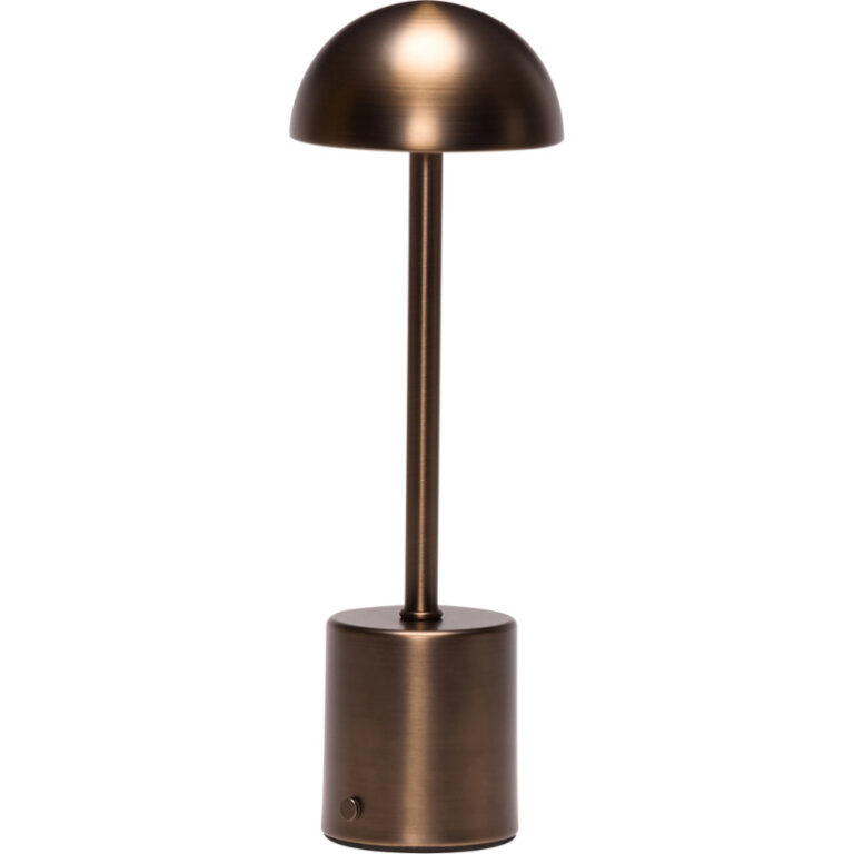 Hübsch Taten genopladelig bordlampe, bruneret messing