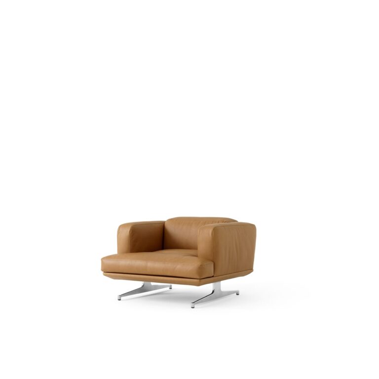 Inland AV21 Lænestol Cognac Læder/Poleret Aluminium