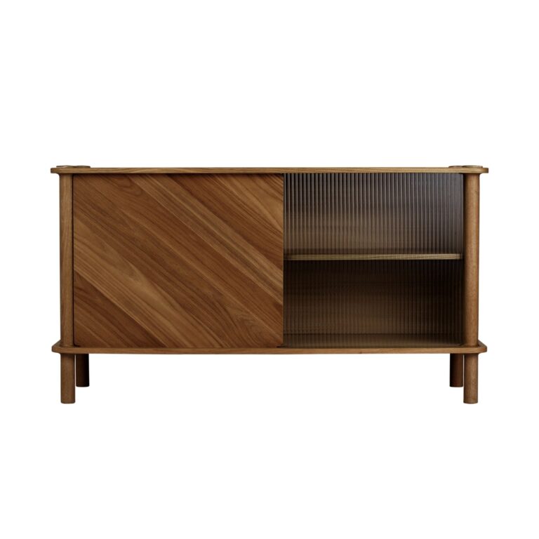 Italic Kabinet 1x1 Døre Mørk Eg/Glas