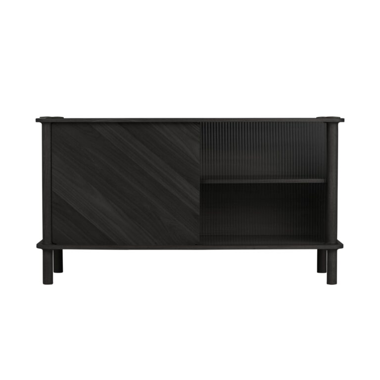Italic Kabinet 1x1 Døre Sort Eg/Glas