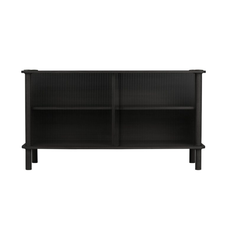 Italic Kabinet 2x Døre Sort Eg/Glas