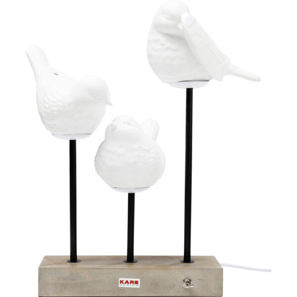 KARE DESIGN Animal Birds LED bordlampe - hvid porcelæn og beton