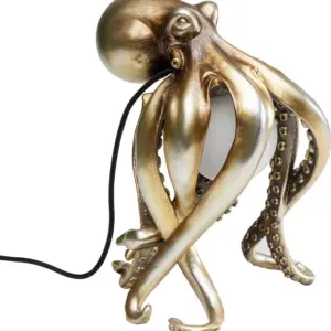 KARE DESIGN Animal Octopus bordlampe - hvid glas og guld polyresin