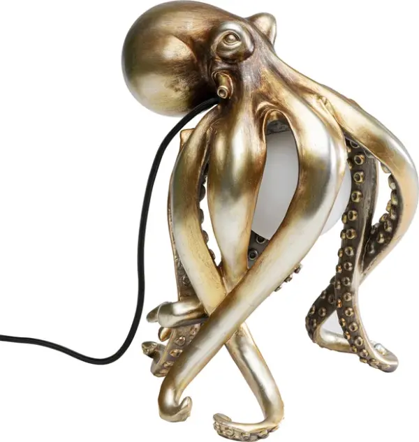 KARE DESIGN Animal Octopus bordlampe - hvid glas og guld polyresin