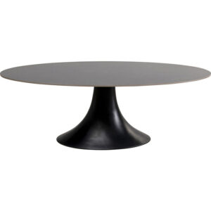 KARE DESIGN Grande Possibilita spisebord, oval - keramik dolomit og sort aluminium (220x120)