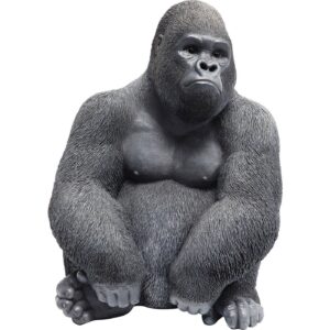 KARE DESIGN Monkey Gorilla Side skulptur - sort/grå polyresin (H 38,5)