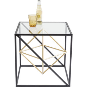 KARE DESIGN Prisma sidebord - klart glas/guld stål, kvadratisk (45x45)