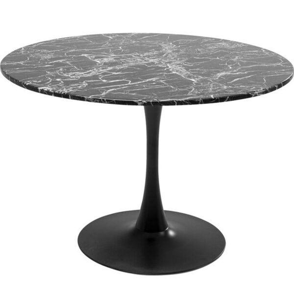 KARE DESIGN Schickeria Marbleprint Black spisebord, rund - sort marmorlaminat og stål (Ø110)