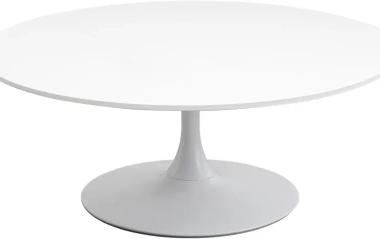 KARE DESIGN Schickeria sofabord, rund - hvid MDF og hvid stål (Ø110)