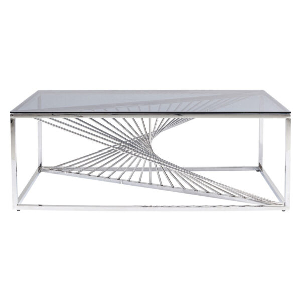 KARE DESIGN rektangulær Laser sofabord - grå glas og stål (120x60)