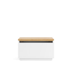KAVE HOME Abilen opbevaringskasse, m. låg, rektangulær - natur egetræsfiner og hvid MDF (60x40)