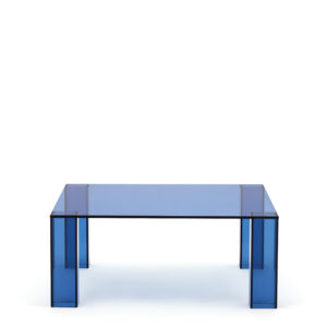 KAVE HOME Adularia sidebord, kvadratisk - blå hærdet glas (85x85)