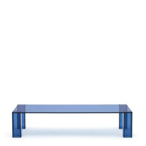 KAVE HOME Adularia sofabord, rektangulær - blå hærdet glas (140x60)