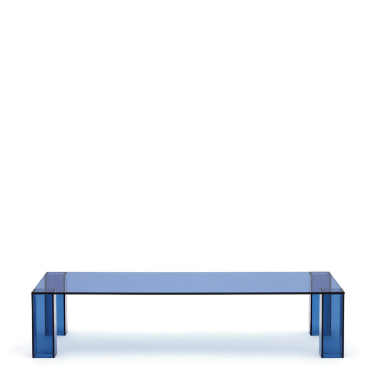 KAVE HOME Adularia sofabord, rektangulær - blå hærdet glas (140x60)