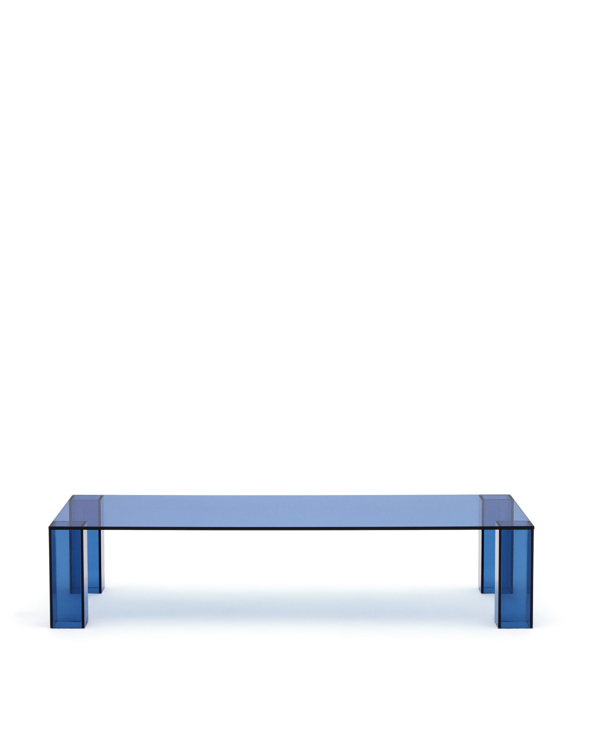 KAVE HOME Adularia sofabord, rektangulær - blå hærdet glas (140x60)