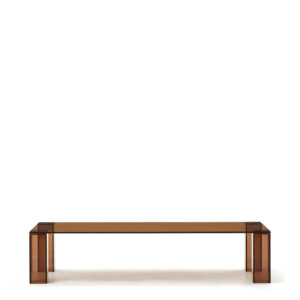 KAVE HOME Adularia sofabord, rektangulær - brun hærdet glas (140x60)
