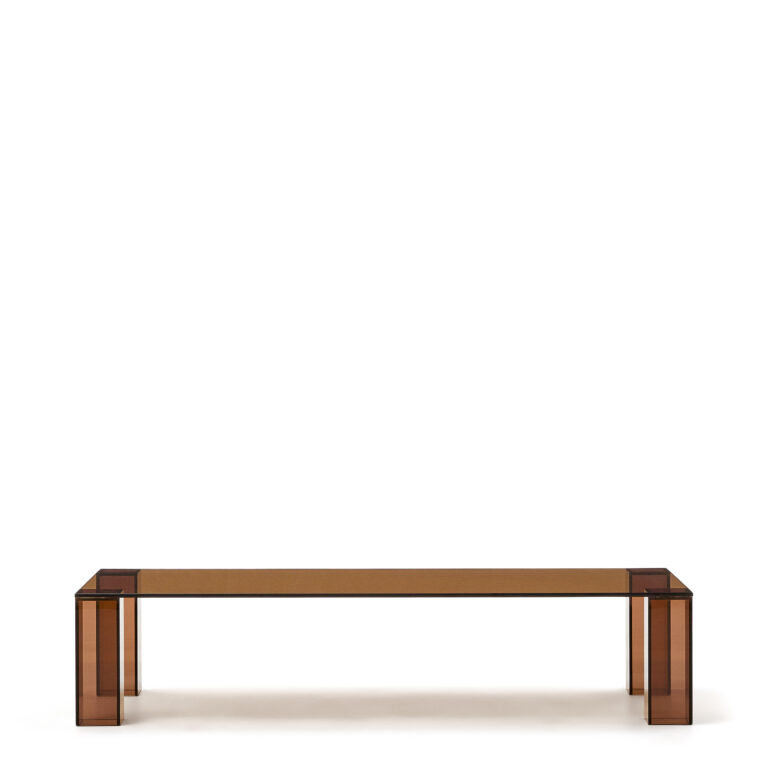 KAVE HOME Adularia sofabord, rektangulær - brun hærdet glas (140x60)