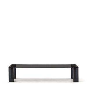 KAVE HOME Adularia sofabord, rektangulær - mørkegrå hærdet glas (140x60)