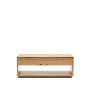KAVE HOME Alguema hæve-sænke-sofabord, m. opbevaring - natur egefinér (120x60)