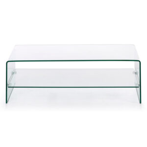 KAVE HOME Burano sofabord, m. hylde - klar glas (110x55)
