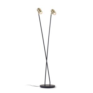 KAVE HOME Clemence gulvlampe - guld og sort metal