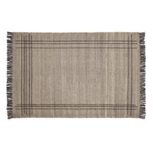 KAVE HOME Eneo gulvtæppe, m. kvaster, rektangulær - brun uld/bomuld/polyester (160x230)