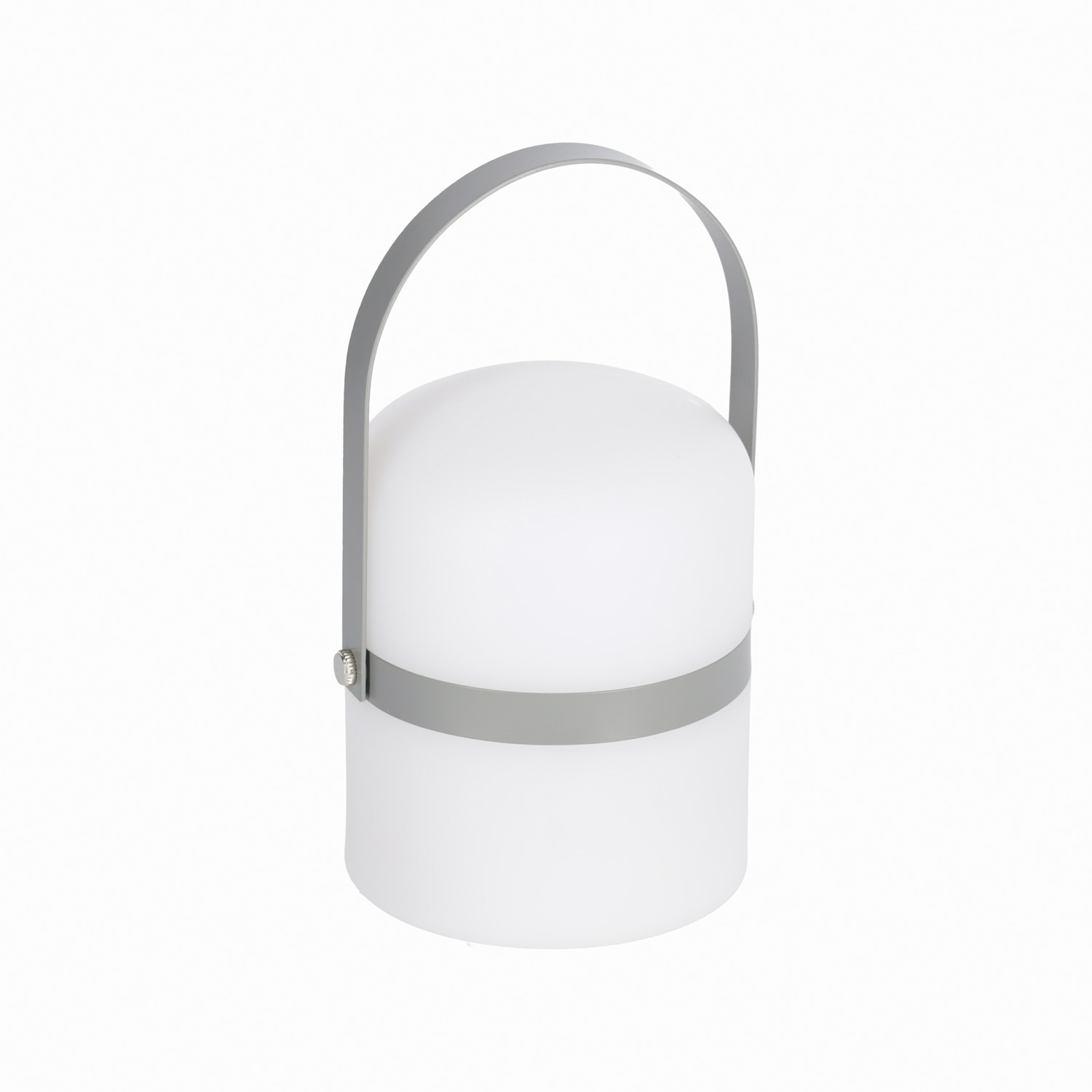 KAVE HOME Janvir genopladelig bordlampe - hvid plast og lysegrå metal