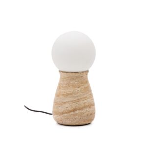 KAVE HOME Okeni bordlampe - glas og beige travertin
