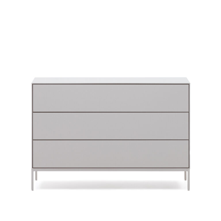 KAVE HOME Vedrana kommode, m. 3 skuffer - hvid MDF og stål