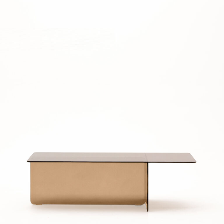 KAVE HOME Zaren sofabord, rektangulær - brun hærdet glas (120x60)