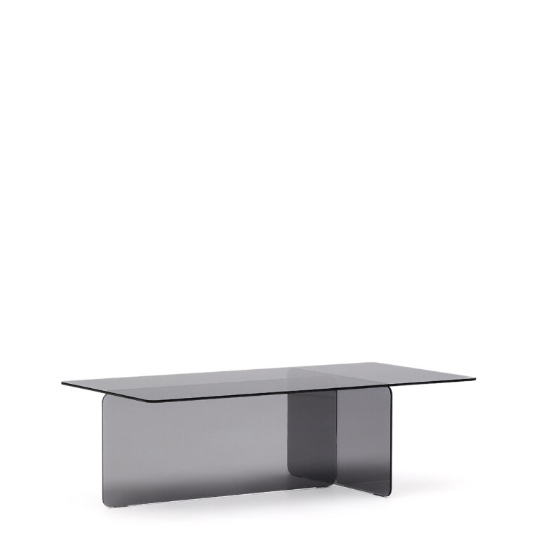KAVE HOME Zaren sofabord, rektangulær - grå hærdet glas (120x60)