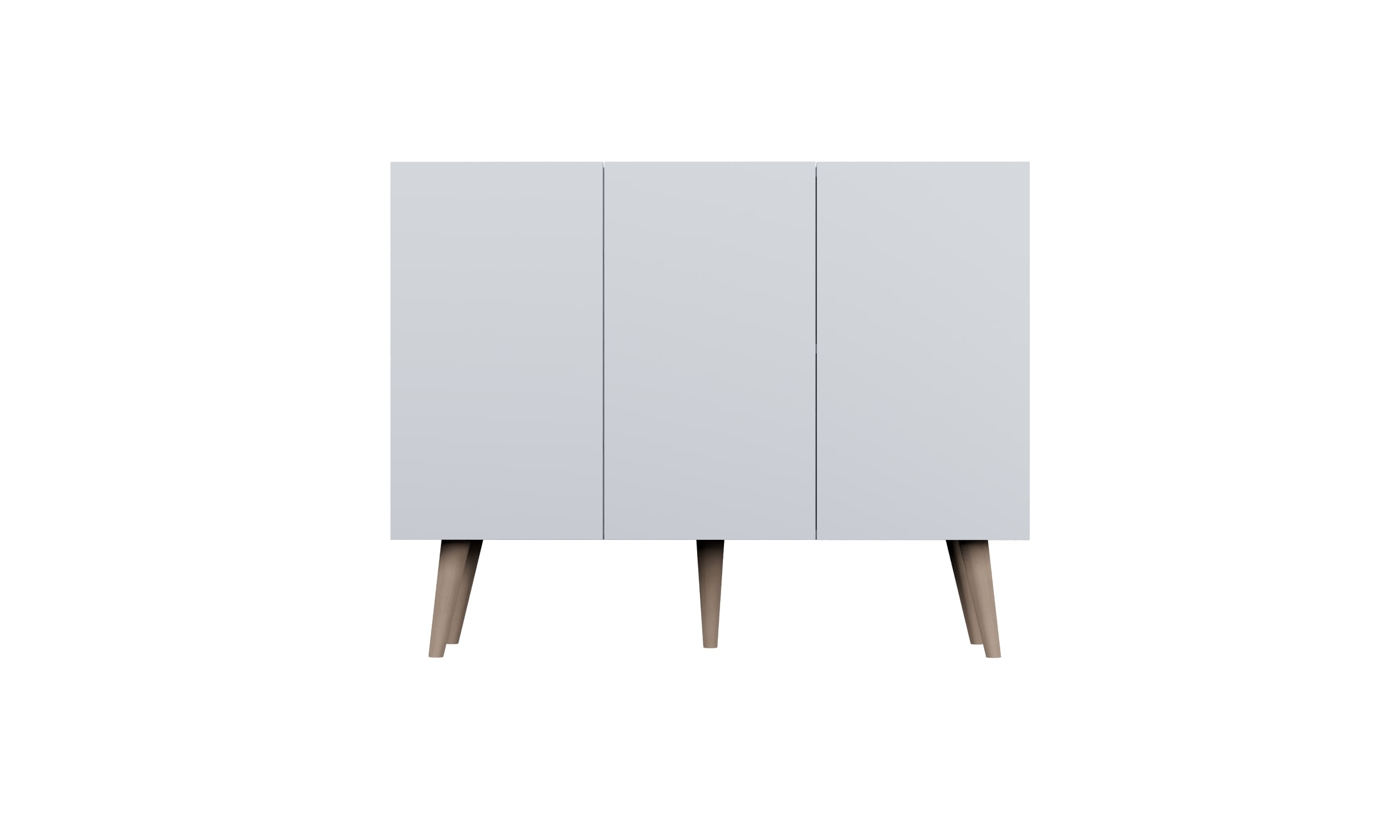 KOCOT Toronto kommode, m. 3 låger og 3 hylder - hvid finér og natur bøgetræ