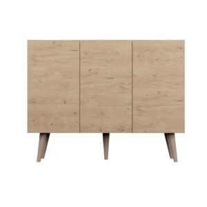 KOCOT Toronto kommode, m. 3 låger og 3 hylder - natur finér og natur bøgetræ