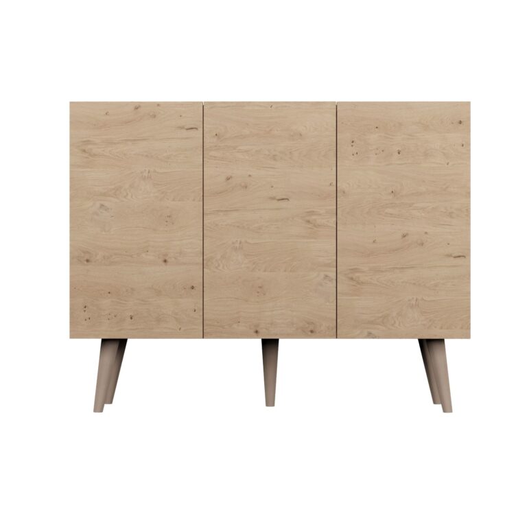 KOCOT Toronto kommode, m. 3 låger og 3 hylder - natur finér og natur bøgetræ