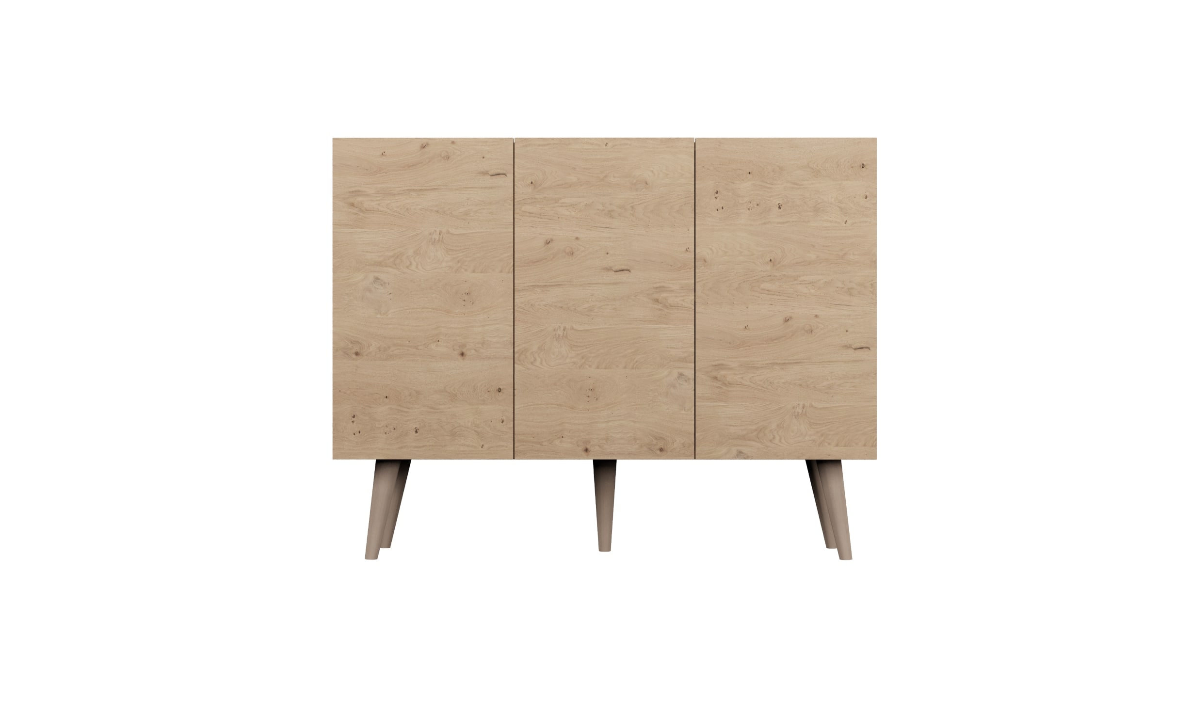 KOCOT Toronto kommode, m. 3 låger og 3 hylder - natur finér og natur bøgetræ