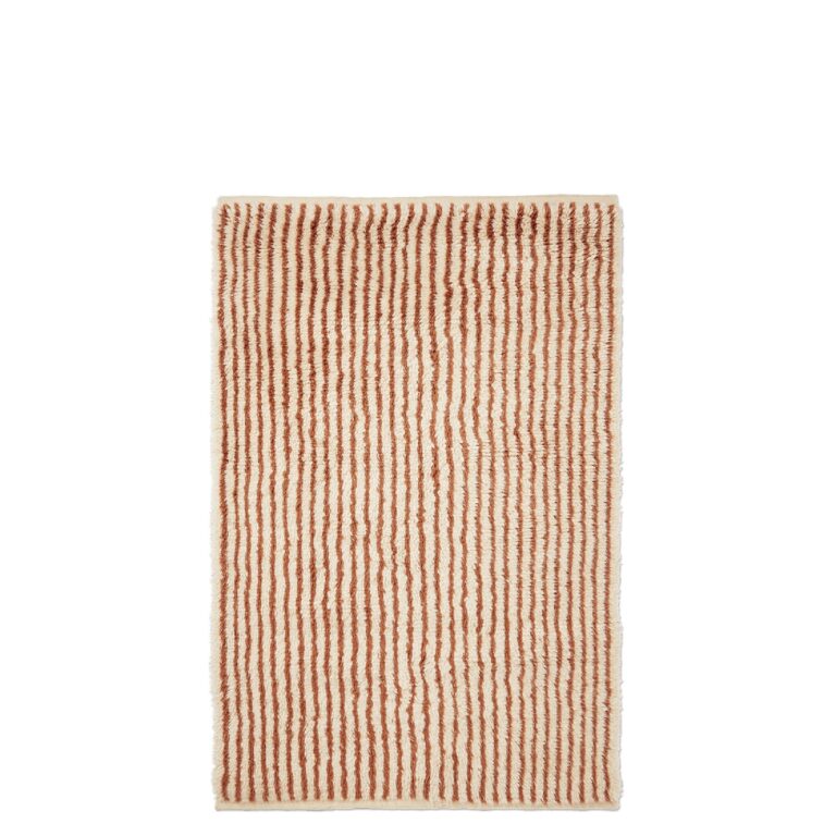 Kami Knyttet Gulvtæppe 120x180 Off-White/Rødbrun
