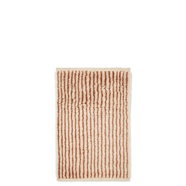 Kami Knyttet Gulvtæppe 80x120 Off-White/Rødbrun