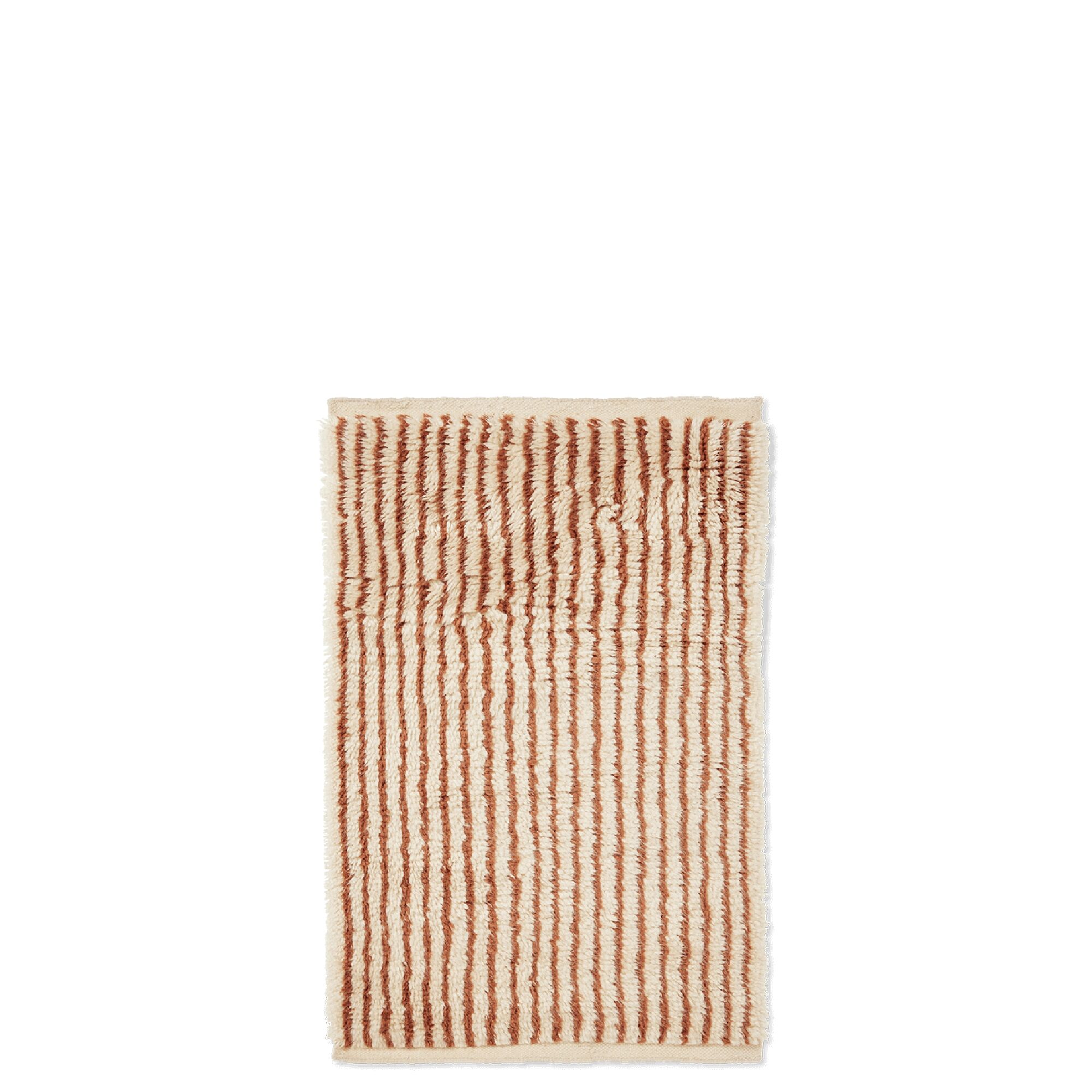Kami Knyttet Gulvtæppe 80x120 Off-White/Rødbrun