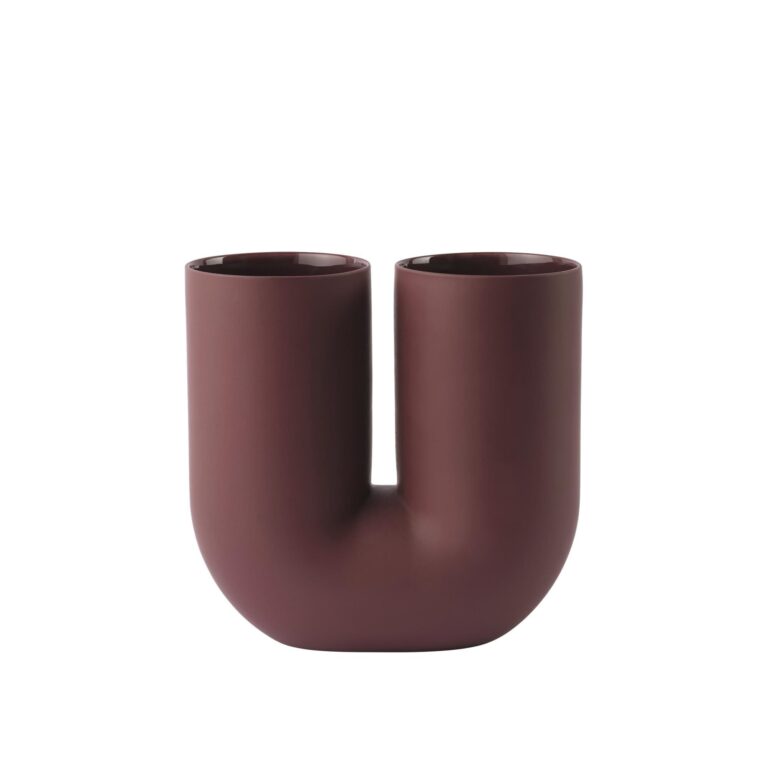 Kink Vase H26 Dyb Rød