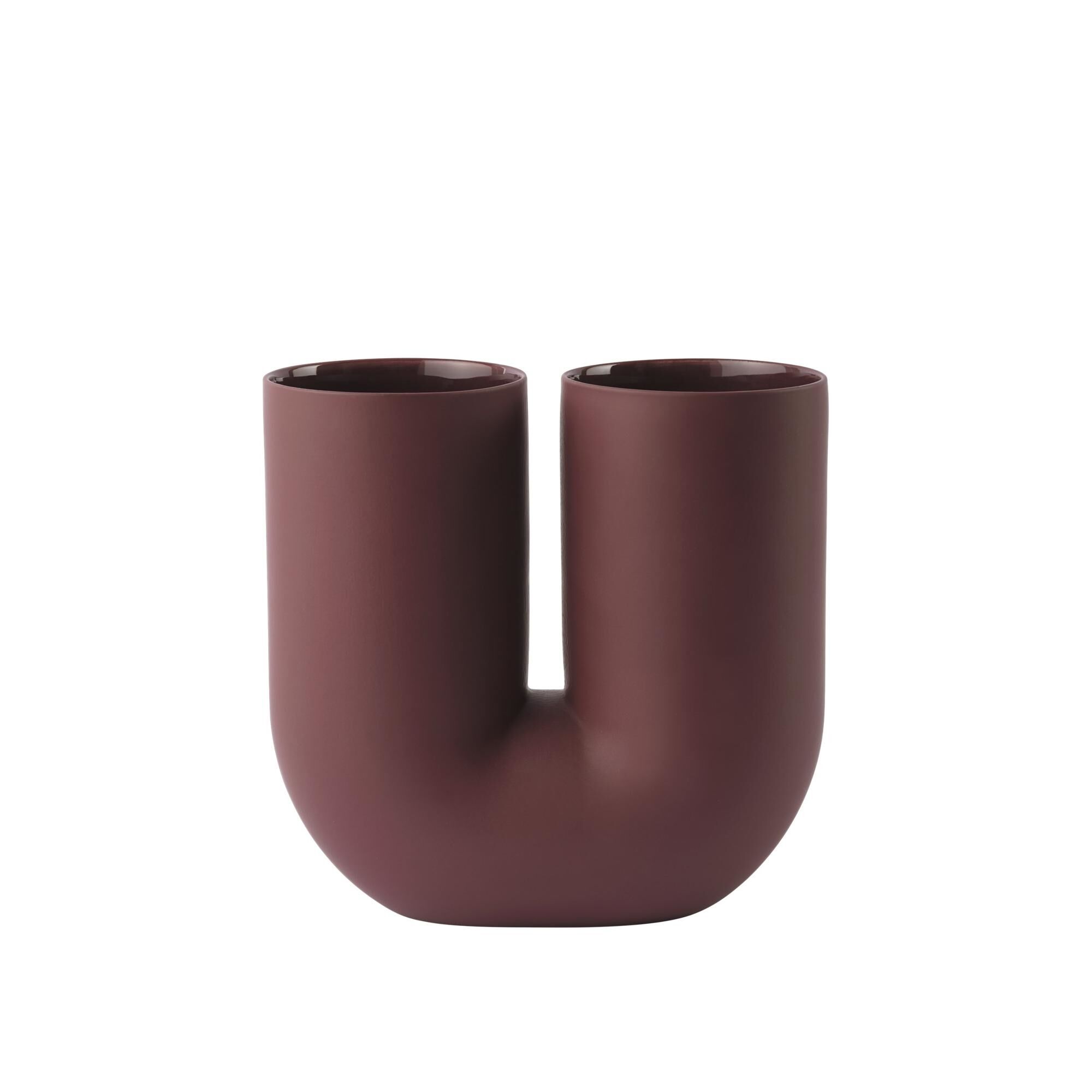 Kink Vase H26 Dyb Rød