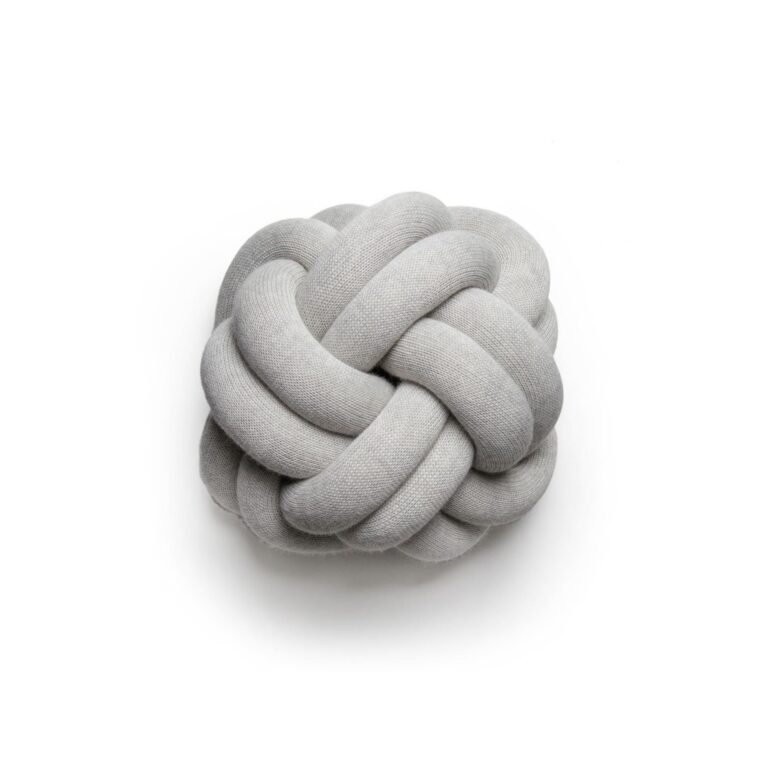 Knot Pude Hvid/Grå