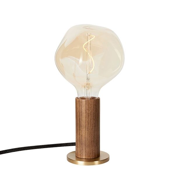 Knuckle Bordlampe Valnød med Voronoi-I Pære
