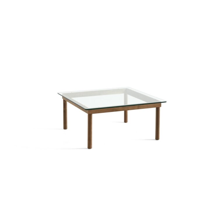 Kofi Sofabord 80x80 Valnød/Klar Glas